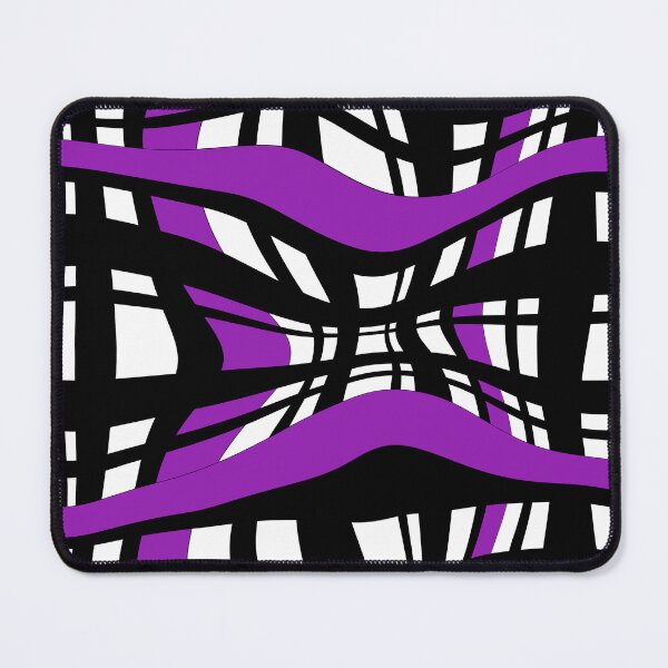 Item preview, Psychedelic Wavy Striped Pattern – Purple, Black & White Abstract Art designed and sold by Caramelo streetwear.