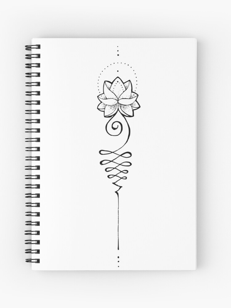 Unalome Lotus Spiral Notebook