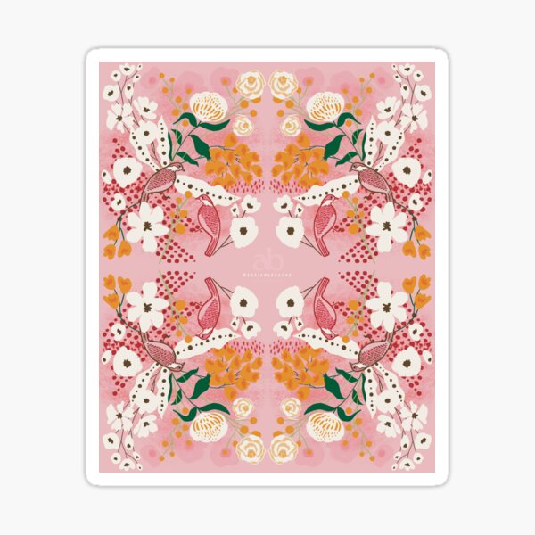 Item preview, Pink birds and flowers designed and sold by Adriana Bracho.