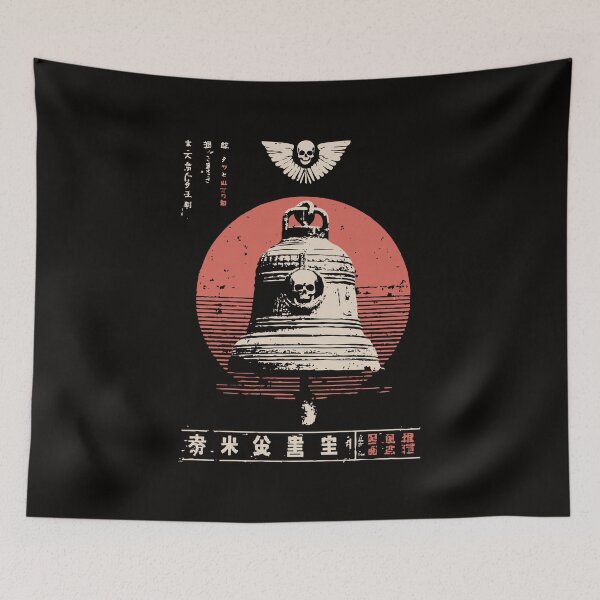 Item preview, Gothic Temple Bell with Skull – Wabi Sabi Japanese Grunge Art designed and sold by TuncGK.