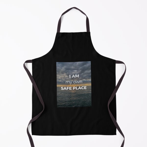 Item preview, Safe Place – Mental Health Affirmation Ocean Quote Black designed and sold by Yana Mustafina | Boho Soulful Designs.