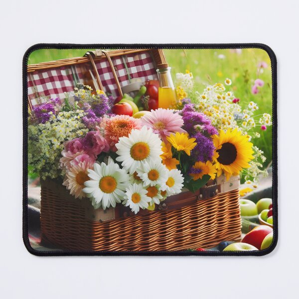 Item preview, Sunny Picnic Aesthetic – Plaid, Basket Fruits in Field designed and sold by EmeraldeaArt.