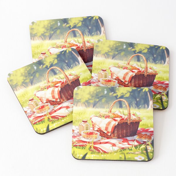 Item preview, Anime Picnic Bliss – Basket, Plaid Outdoor Feast designed and sold by EmeraldeaArt.