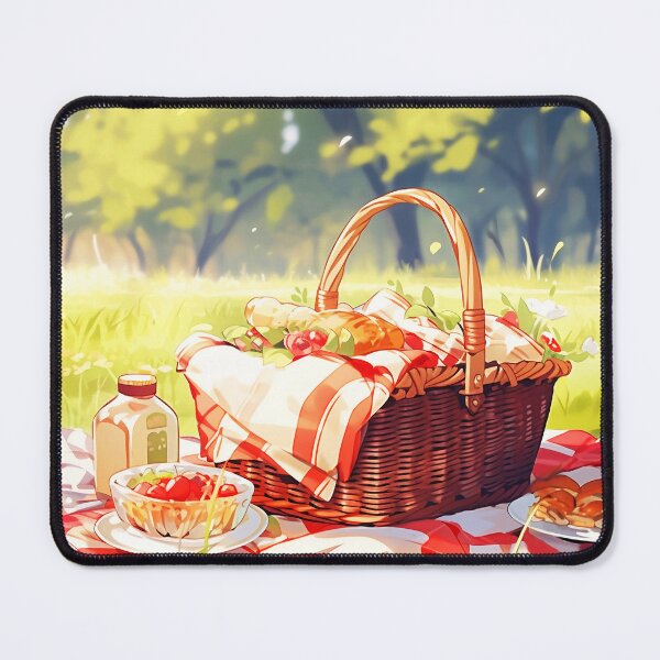 Item preview, Anime Picnic Bliss – Basket, Plaid Outdoor Feast designed and sold by EmeraldeaArt.