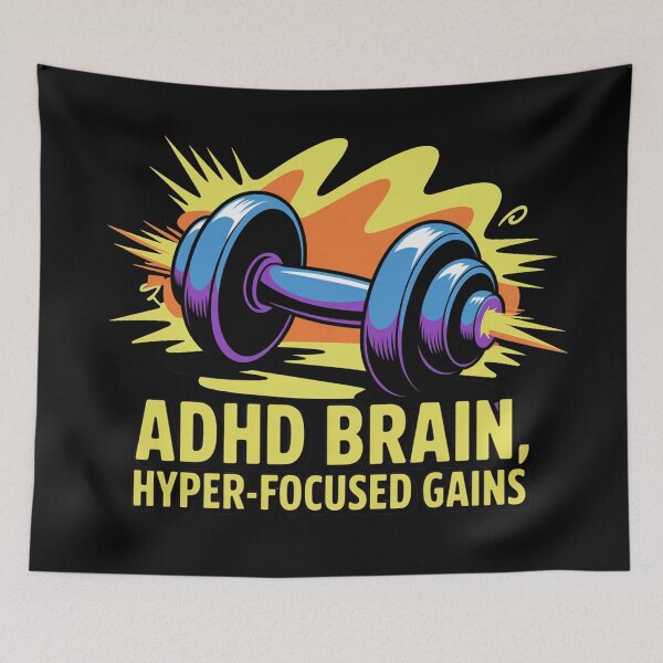 Artikelvorschau, ADHS-Gehirn, hyperfokussierte Fortschritte, ADHS-Fitness entworfen und verkauft von NoetherSym.