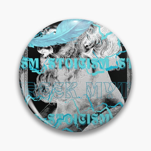 Item preview, STOICISM MARCUS AURELIUS PHILOSOPHER TSHIRT WITH ELECTIC BLUE TURQUOISE LIGHTENING AND WISDOM FETHER designed and sold by deeplistic.