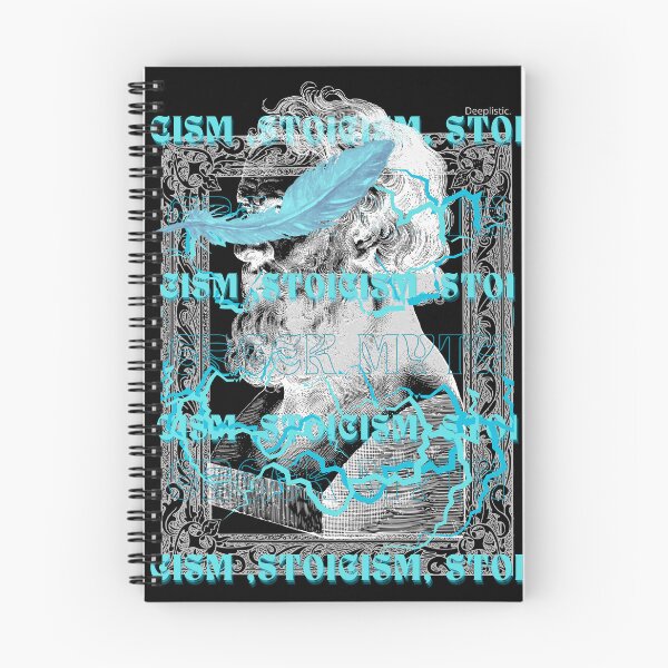 Item preview, STOICISM MARCUS AURELIUS PHILOSOPHER TSHIRT WITH ELECTIC BLUE TURQUOISE LIGHTENING AND WISDOM FETHER designed and sold by deeplistic.