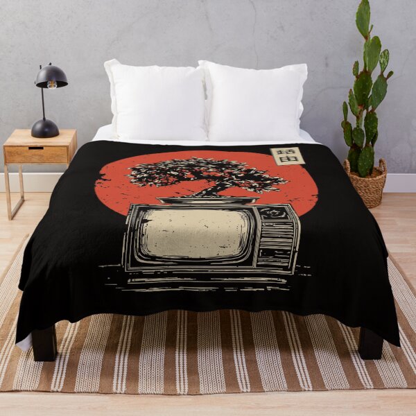 Item preview, Retro Bonsai & TV Fusion – Wabi-Sabi Japanese Surreal Art designed and sold by TuncGK.