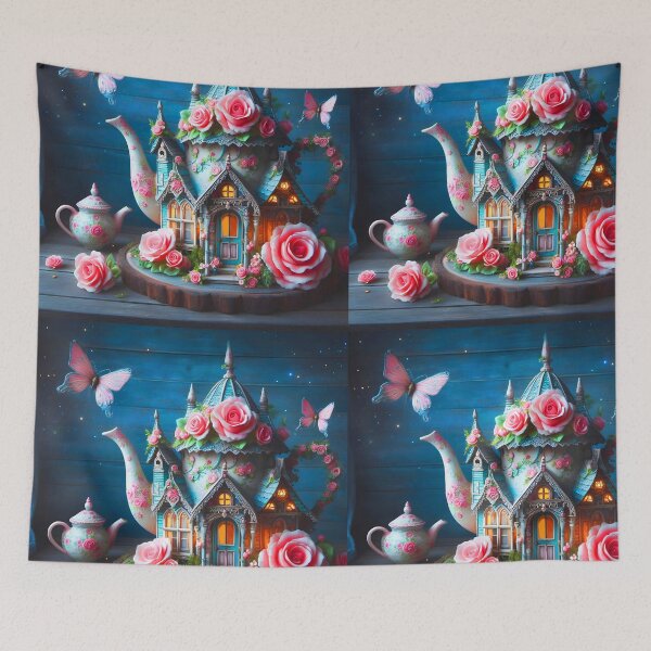 Item preview, Teapot Dream House – Fantasy Floral Wonderland designed and sold by EmeraldeaArt.