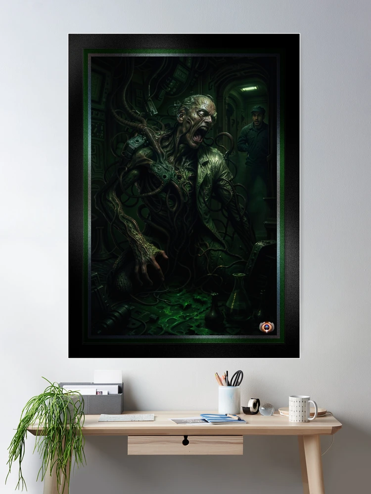 Space Station Terror, A Grotesque Mutation Of Biological Horror Astonishing AI Concept Art by Xzendor7 Wall Decor Poster Art Print