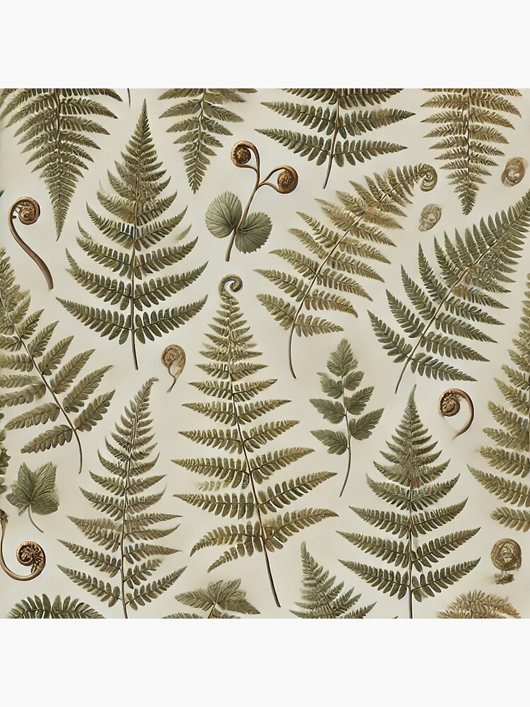 Aperçu 4 sur 4. Coussin avec l'œuvre Motif de fougère nord-américaine sans couture créée et vendue par lingang.