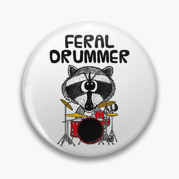 Item preview, Feral Drummer, Raccoon Drums Drum Teacher Musician Funny designed and sold by doodlerob.