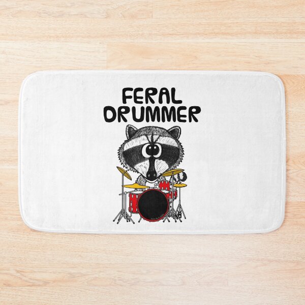 Item preview, Feral Drummer, Raccoon Drums Drum Teacher Musician Funny designed and sold by doodlerob.