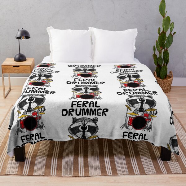 Item preview, Feral Drummer, Raccoon Drums Drum Teacher Musician Funny designed and sold by doodlerob.