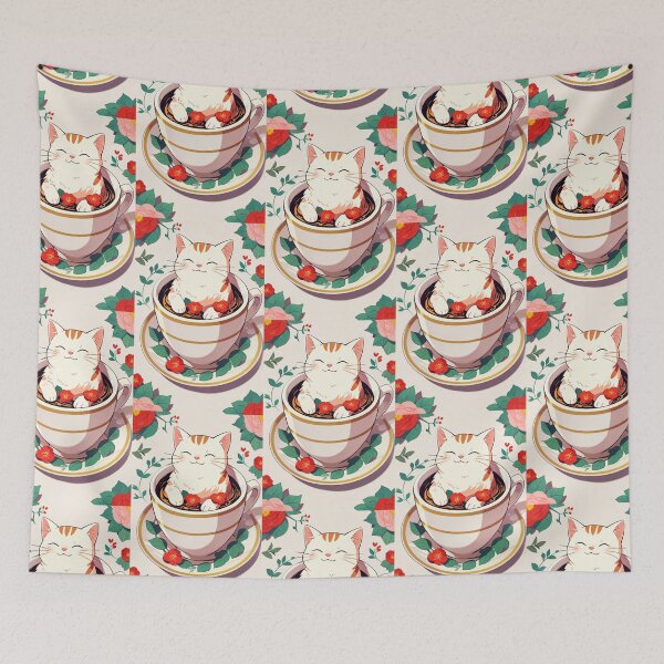 Item preview, Cat cafe zen poster designed and sold by ChromaStyle.