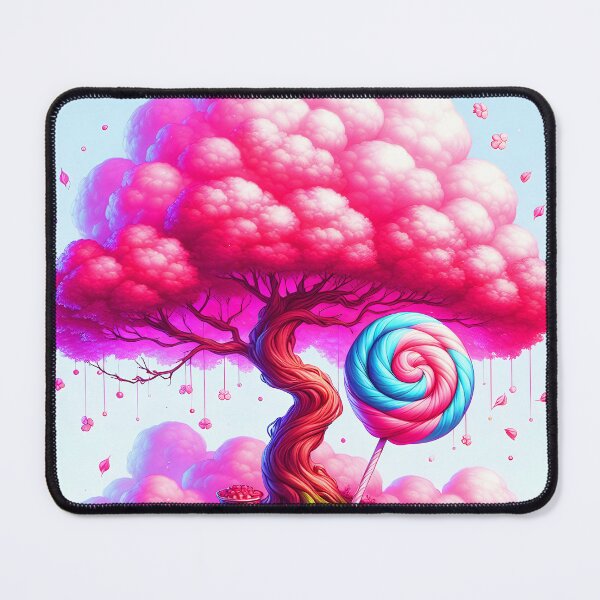 Item preview, Lollipop Under the Cotton Candy Tree – Fantasy Dessert Art designed and sold by EmeraldeaArt.