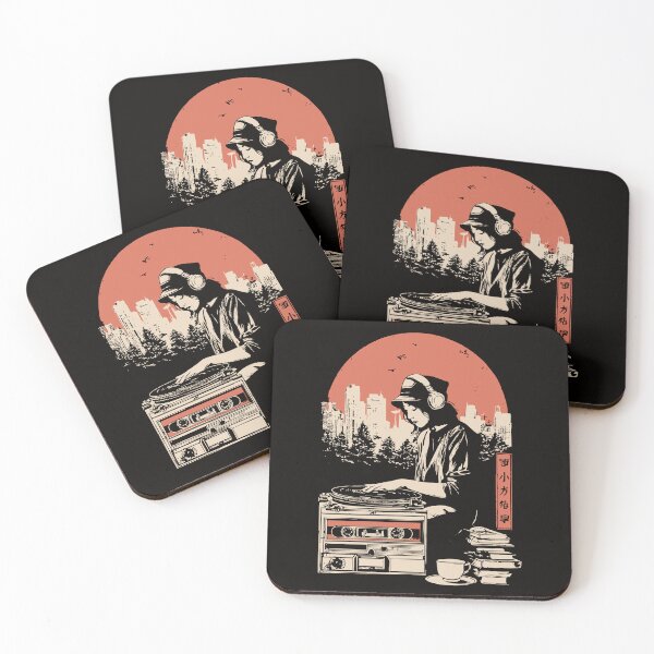 Item preview, Urban Lo-Fi DJ Girl – Japanese Chillwave Fusion in Ukiyo-e Style designed and sold by TuncGK.