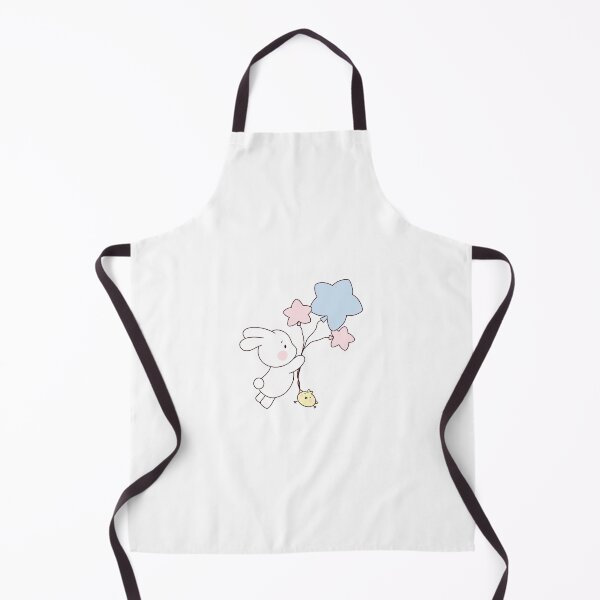 Item preview, White Bunny Flying with Balloons Cute Kawaii Animal Illustration designed and sold by Blueprint&co.