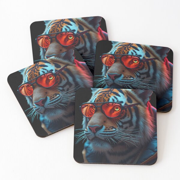 Item preview, Cyberpunk Tiger with Red Glasses designed and sold by Mendzmeile.