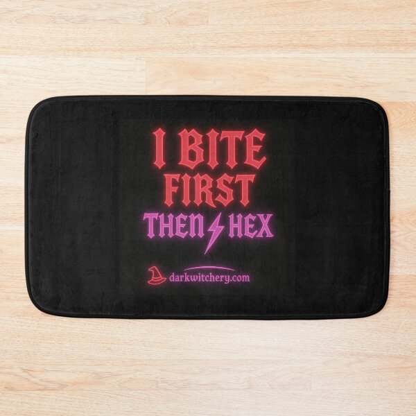 Item preview, I bite First, Then I Hex (Neon Witch Attitude) designed and sold by Dark Witchery.