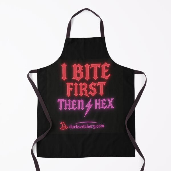 Item preview, I bite First, Then I Hex (Neon Witch Attitude) designed and sold by Dark Witchery.