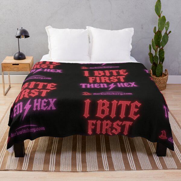 Item preview, I bite First, Then I Hex (Neon Witch Attitude) designed and sold by Dark Witchery.