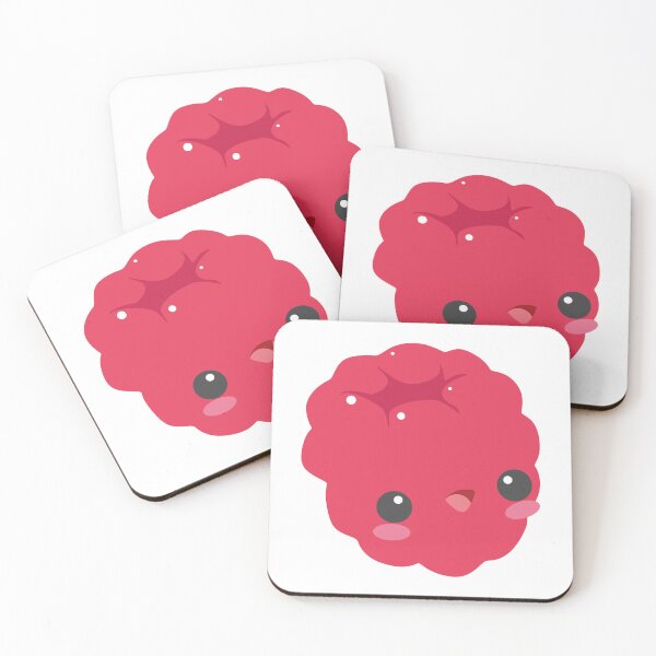 Item preview, Kawaii Raspberry Cute Fruit Illustration with Smiley Face designed and sold by Blueprint&co.