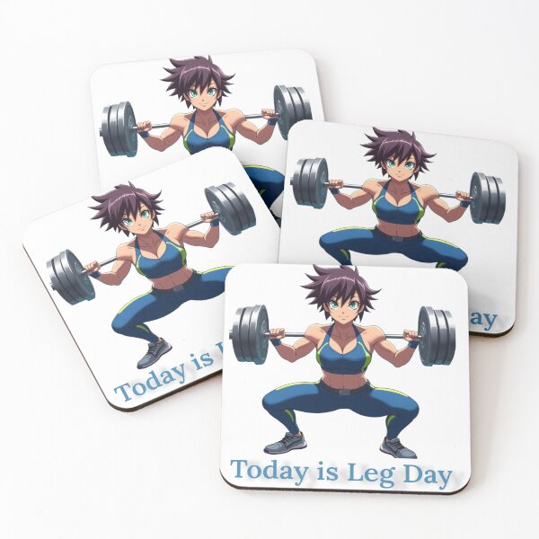 Item preview, Anime Girl Doing Squats – Kawaii Gym & Powerlifting Design designed and sold by panchoflex.