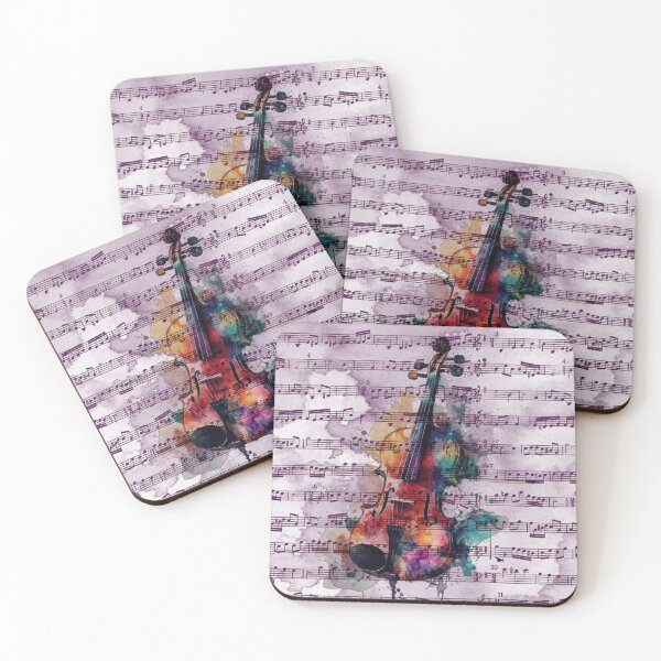 Item preview, Watercolor Violin with Sheet Music – Artistic Symphony Art designed and sold by sneidere9dace.