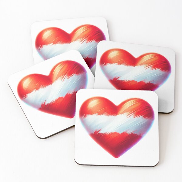 Item preview, Austria Heart Flag Watercolour Style designed and sold by FlagWardrobe.