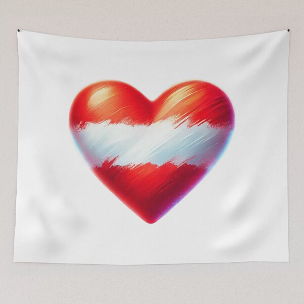 Item preview, Austria Heart Flag Watercolour Style designed and sold by FlagWardrobe.