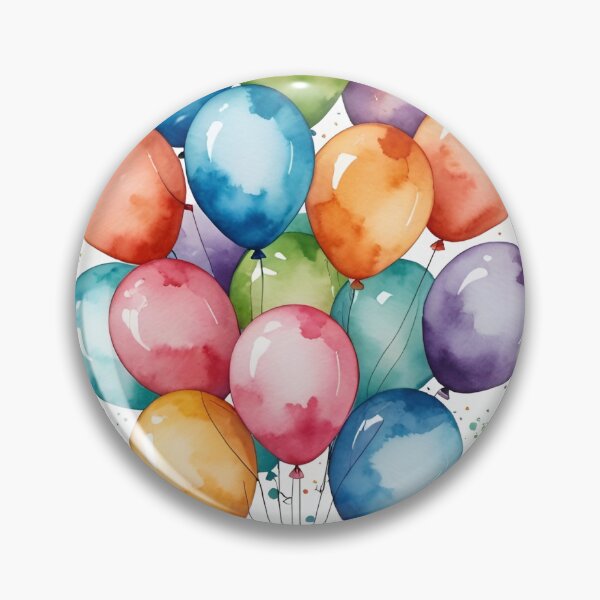 Item preview, Let’s celebrate balloons balloon watercolor art paint illustration text designed and sold by cheekylorns.