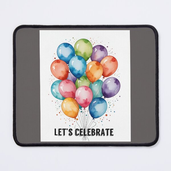 Item preview, Let’s celebrate balloons balloon watercolor art paint illustration text designed and sold by cheekylorns.