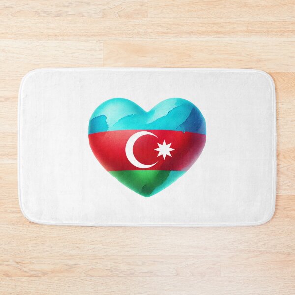 Item preview, Azerbaijan Heart Flag Watercolour Style designed and sold by FlagWardrobe.
