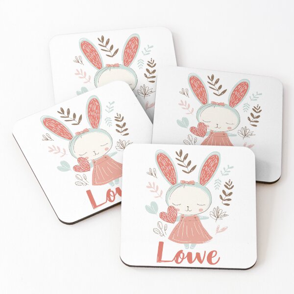 Item preview, Un lapin avec une robe rose et une robe rose avec le mot amour dessus designed and sold by MagicCreationsW.