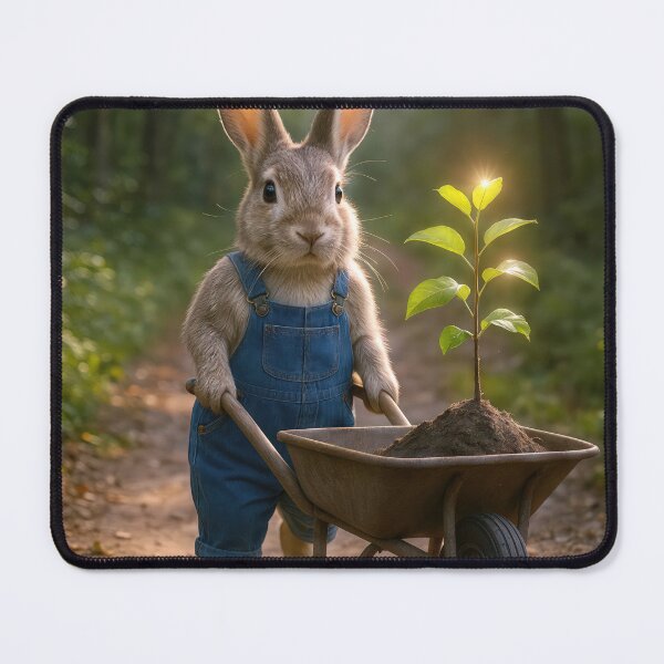 Item preview, Bunny Rabbit With Tree In a Wheelbarrow designed and sold by Maria Dryfhout.