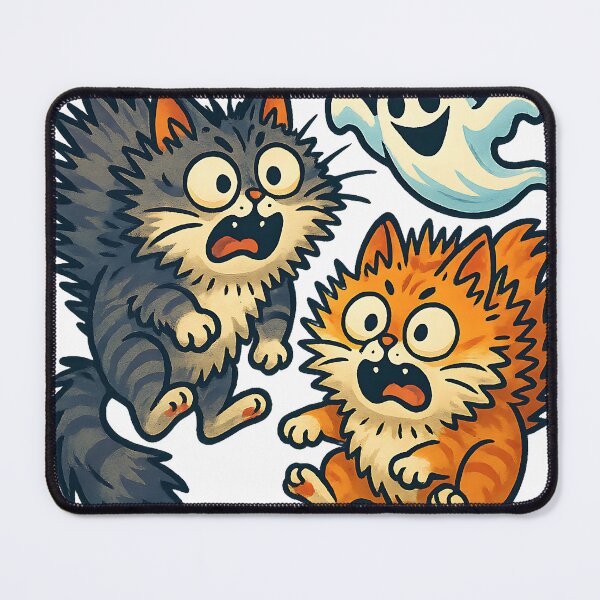 Item preview, Terrified Cats Flee a Ghost designed and sold by Anime and 90s Style.