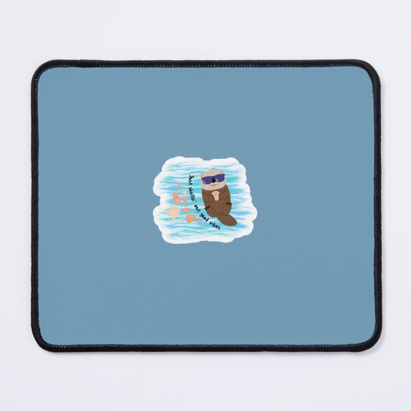 Item preview, "Just Shellin' Out Good Vibes" Otter on the Beach Pun designed and sold by cute-and-punny.