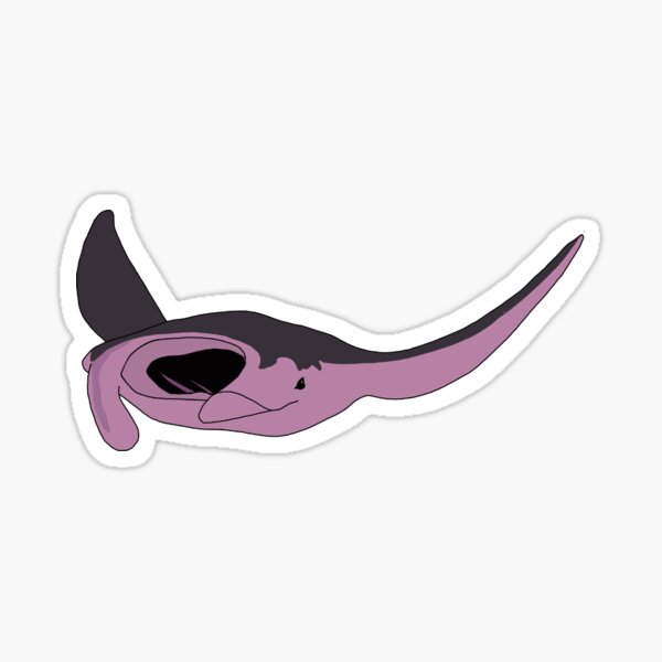 Vista previa del artículo con la obra «Manta raya rosa v2», diseñado y vendido por Leapingdoe.
