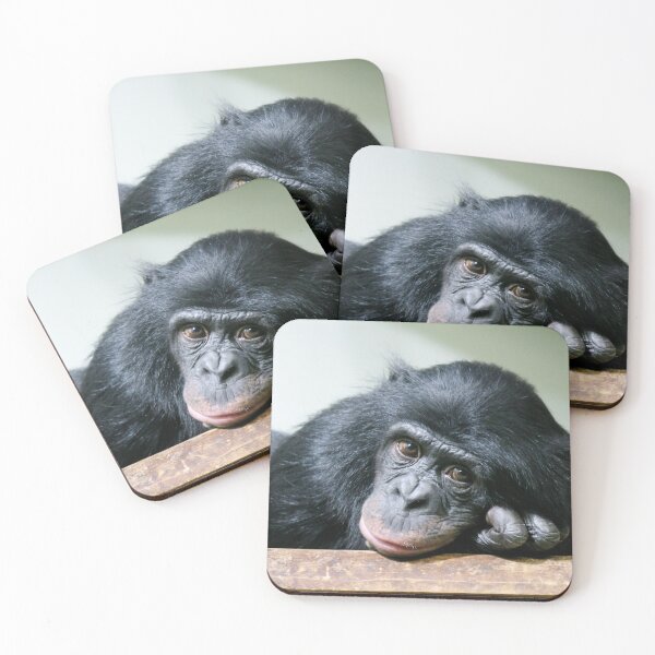 Item preview, chimp chimpanzee sad face portrait monkey on gifts designed and sold by cheekylorns.