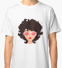 Curly girl with sunglasses Classic T-Shirt