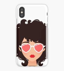 Curly girl with sunglasses iPhone Case