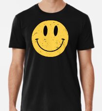 Camiseta premium Smiley Face - Smiley Face Emoji- Estilo vintage apenado 90 & # 39; s