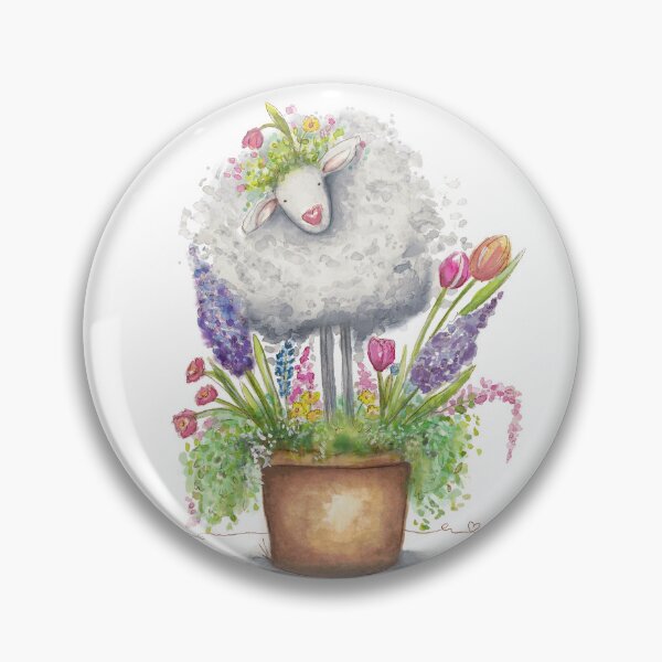 Item preview, Sheepie in Bloom designed and sold by Kristin Farnsworth Art .