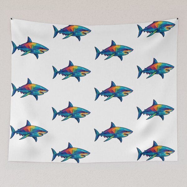 Item preview, Prismatic Great White Shark designed and sold by TheWonkyEaselCo.