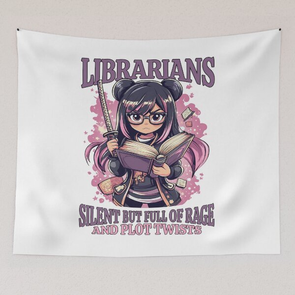 Item preview, Kawaii Librarian Rage Mode - Silent But Full of Plot Twists designed and sold by KZbubble.