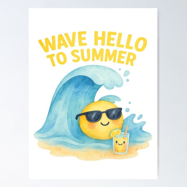 Artikelvorschau, Sommerstimmung Welle Hallo Sonne Flut entworfen und verkauft von MeroroGraphics.