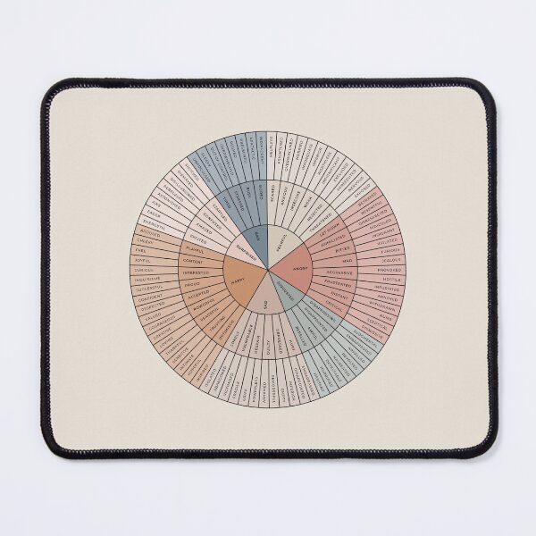 Item preview, Wheel of Emotions + Feelings | Earthy + Black on Sand | American English | Original designed and sold by KindToYourMind.