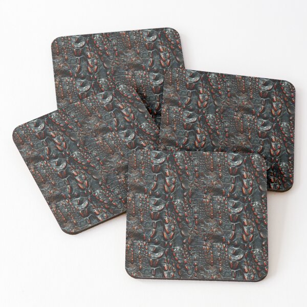 Item preview, Rich Dark Crocodile Skin Texture with Red Highlights designed and sold by NTGUILTY.