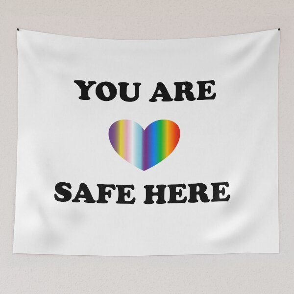Item preview, You are safe here - inclusive LGBTQ safe space designed and sold by Inspirationmotivation.